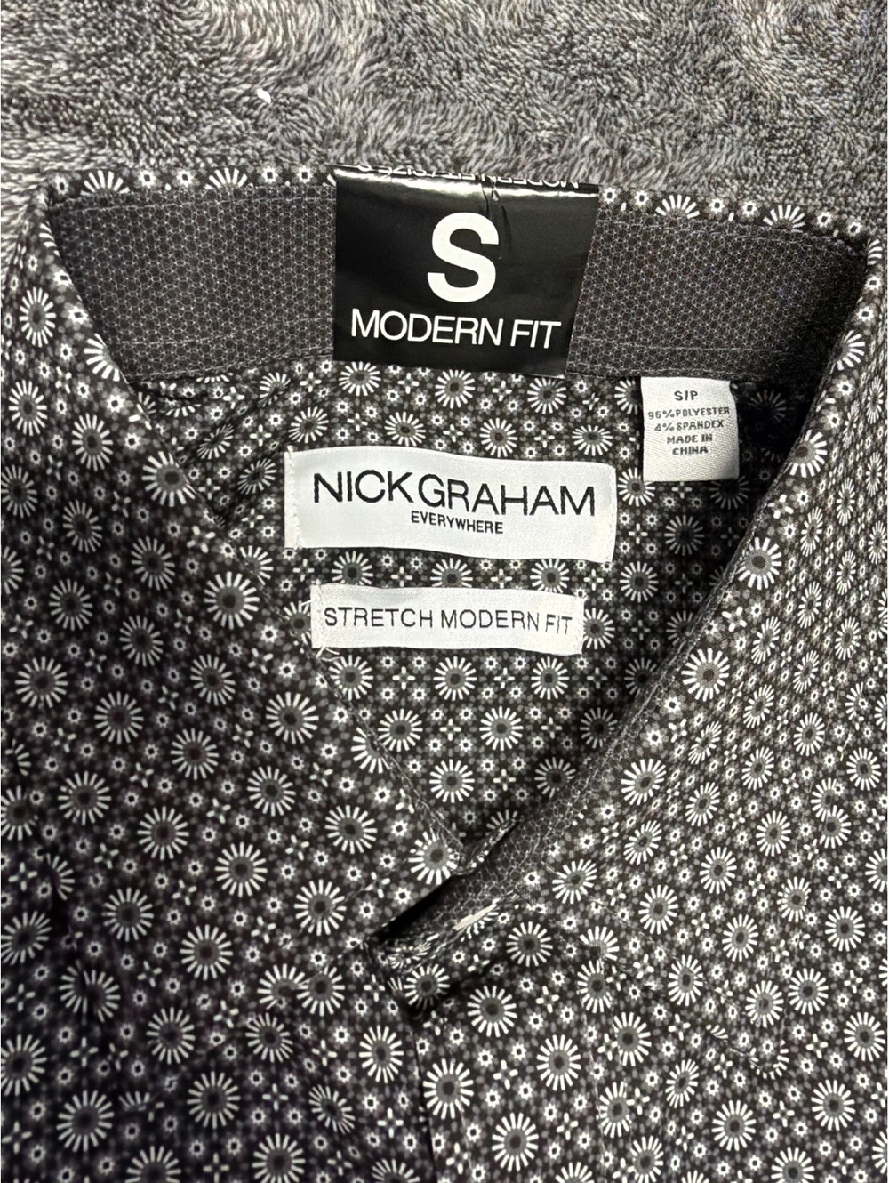 SKU 1383 Nick Graham Men's Modern Fit Stretch Dress Shirt